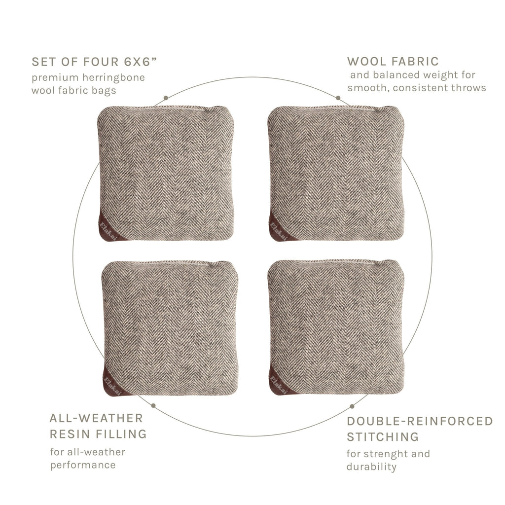 6-in Herringbone Cornhole Bags | Premium All-Weather Collection