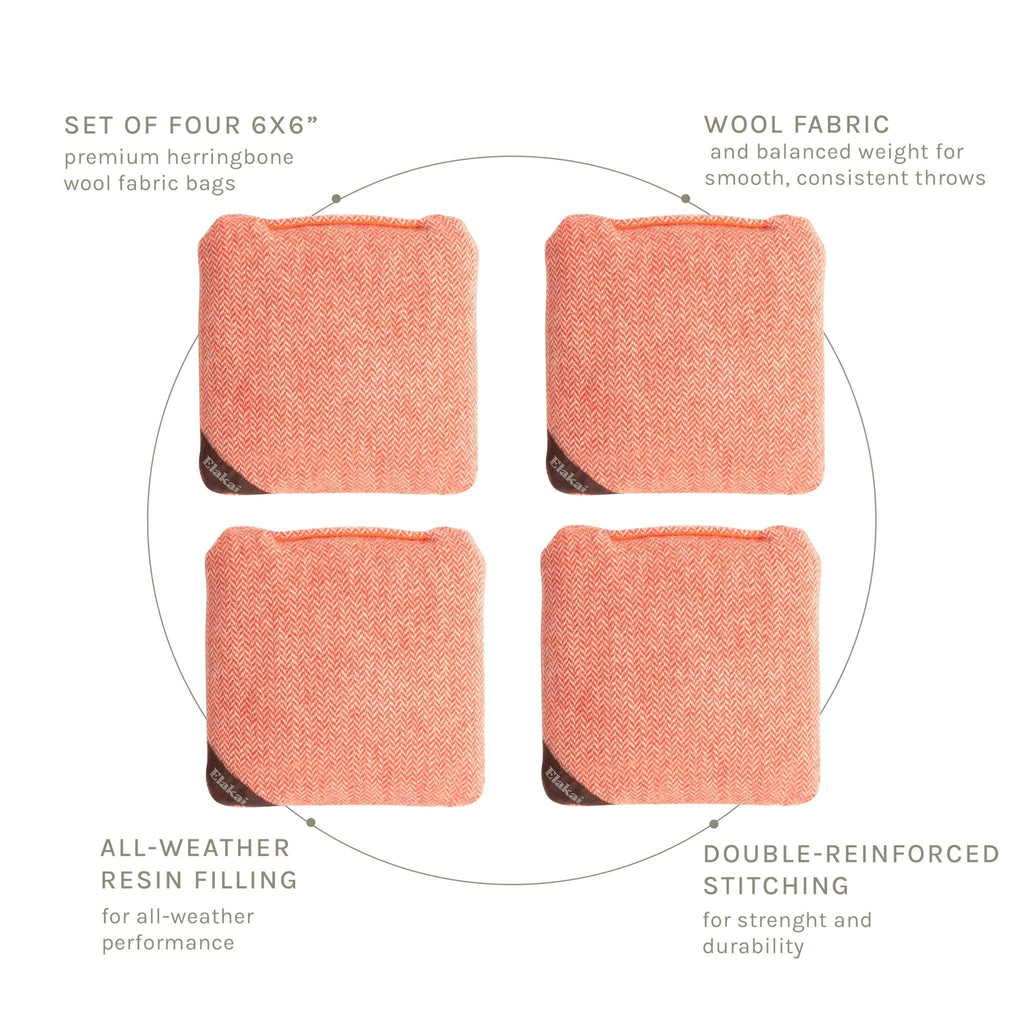 6-in Herringbone Cornhole Bags | Premium All-Weather Collection