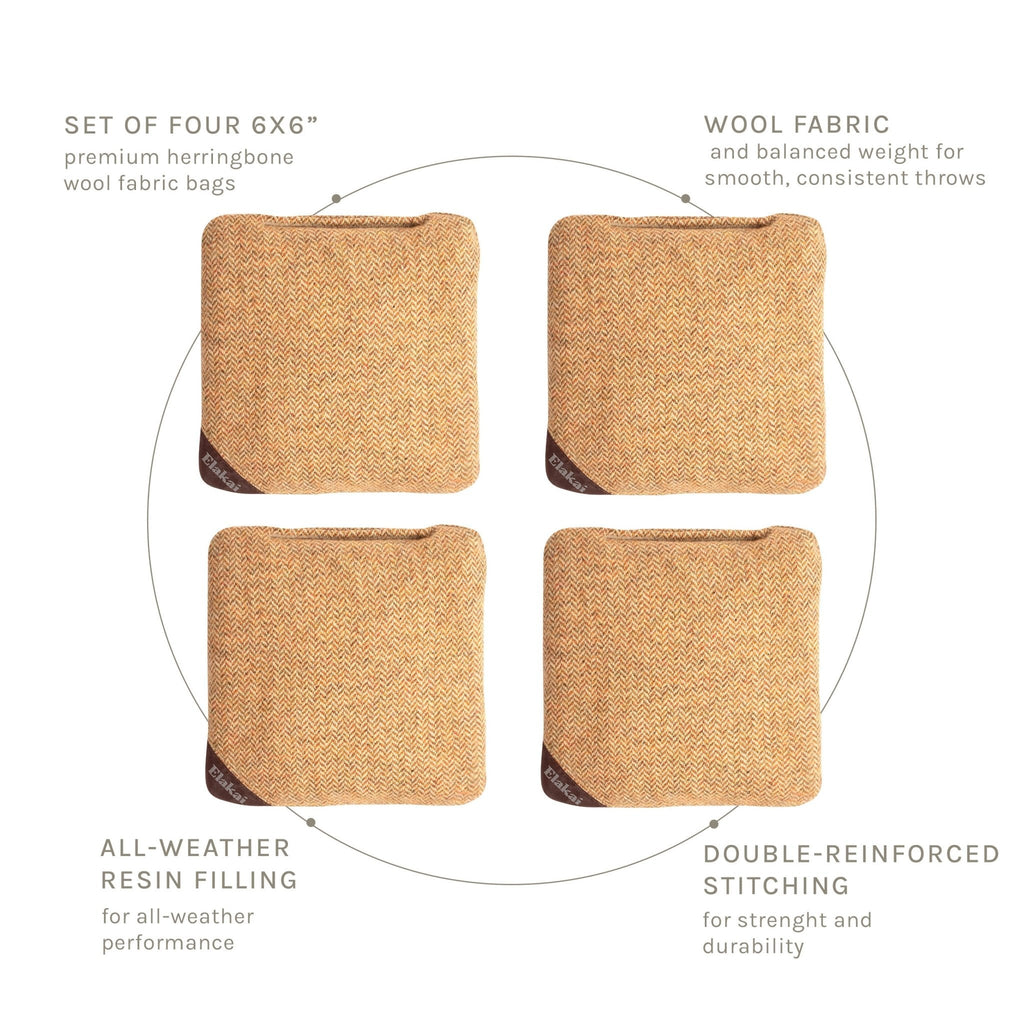 6-in Herringbone Cornhole Bags | Premium All-Weather Collection