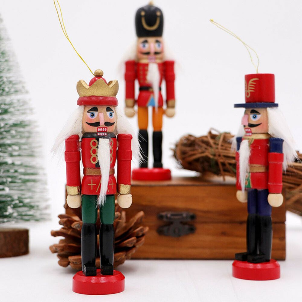 6-Pack Mini Wooden Nutcracker Christmas Ornaments