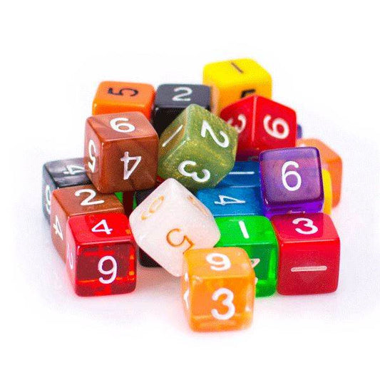 6 Sided Dice | 25 Count Assorted | Multi Colored D6s - 