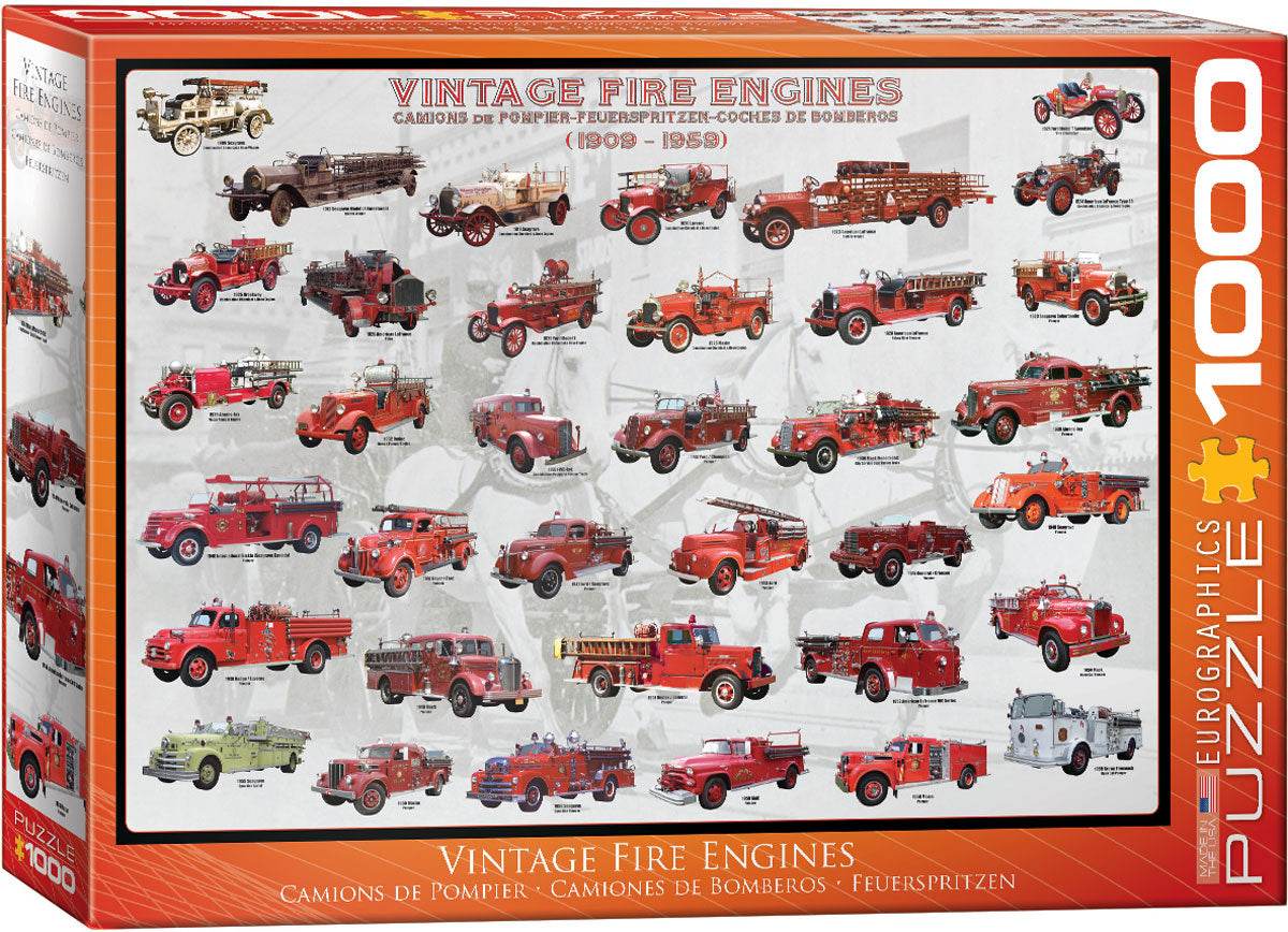 Puzzle: Sea & Land Transportation - Vintage Fire Engines - 