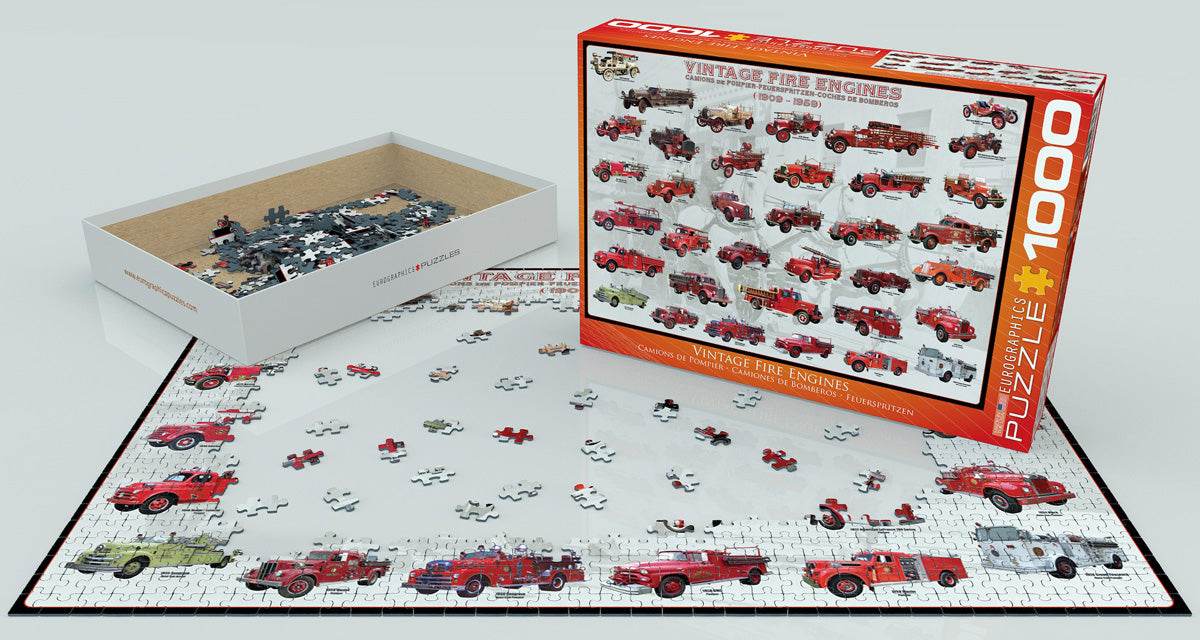 Puzzle: Sea & Land Transportation - Vintage Fire Engines - 
