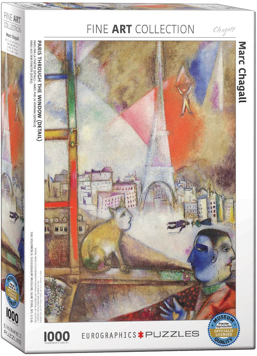 Puzzle: Fine Art Masterpieces - Paris through the Window (Detail) by Marc Chagall - 