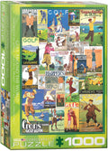 Puzzle: Vintage Art Collages - Golf Around the World - 