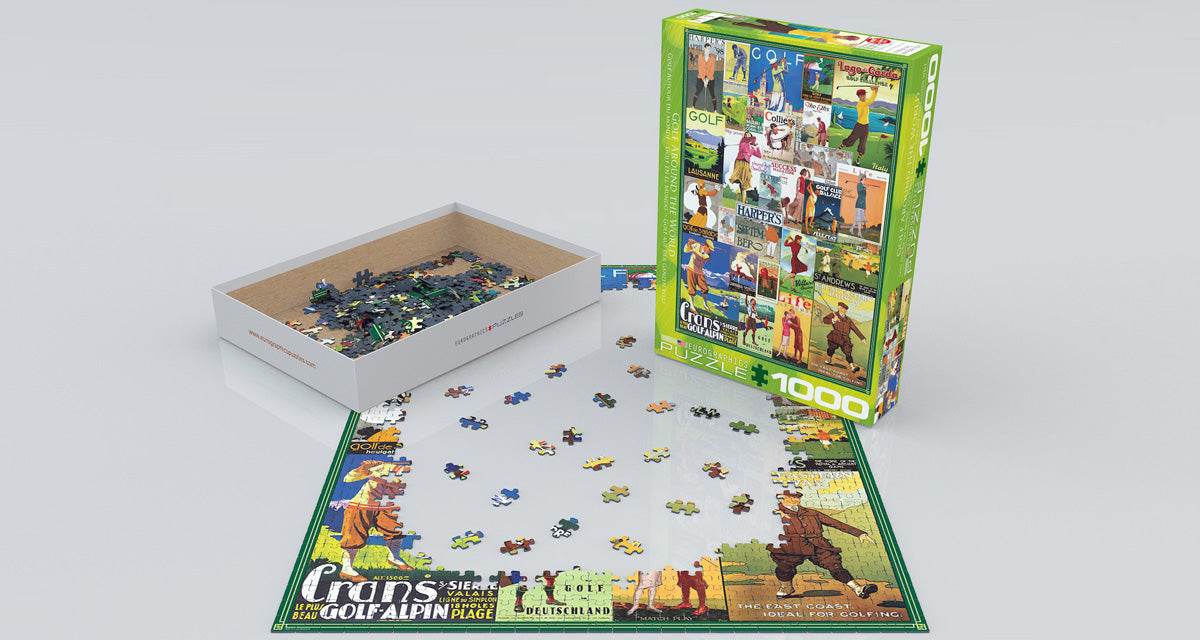Puzzle: Vintage Art Collages - Golf Around the World - 