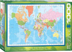 Puzzle: Maps & Flags - Modern Map of The World - 
