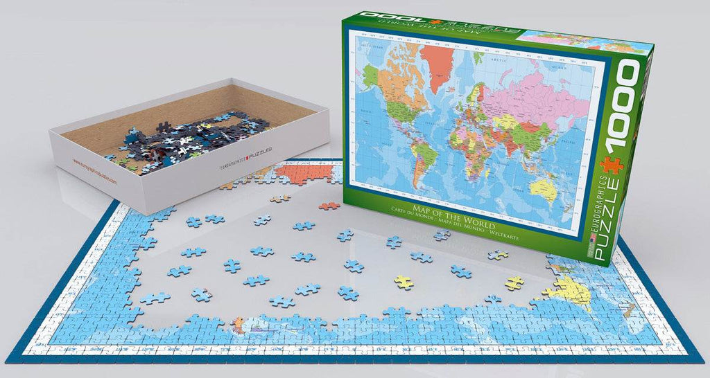 Puzzle: Maps & Flags - Modern Map of The World - 