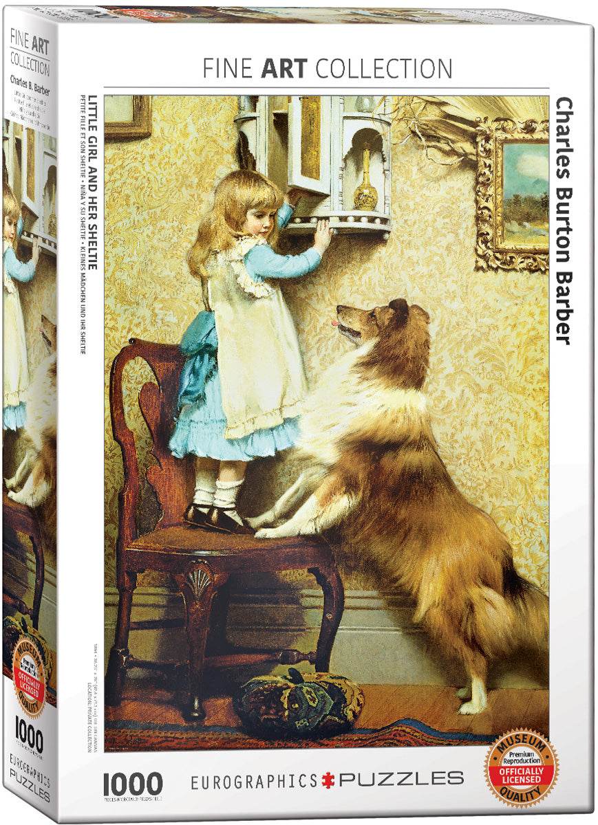 Puzzle: Fine Art Masterpieces - Little Girl and Her Sheltie by Charles Burton Barber - 