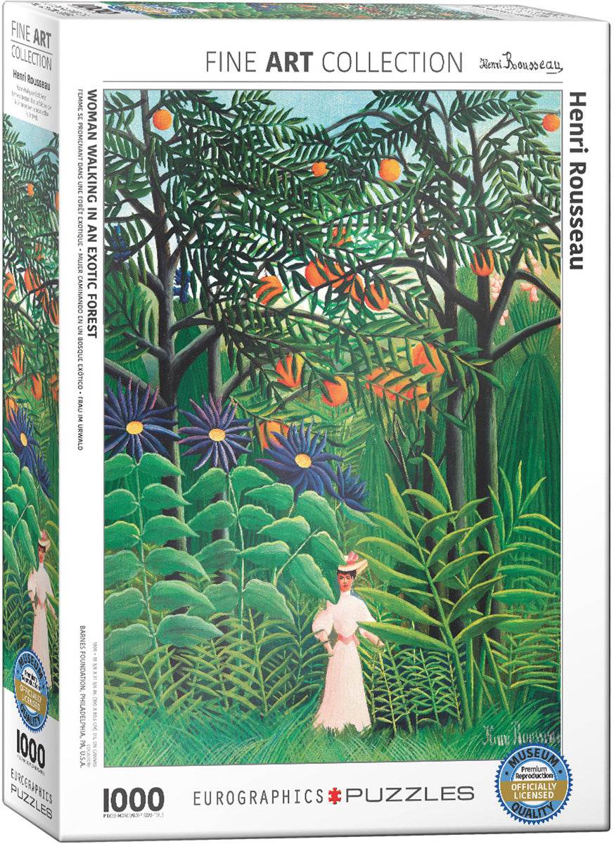 Puzzle: Fine Art Masterpieces - Woman in an Exotic Forest by Henri Rousseau - 