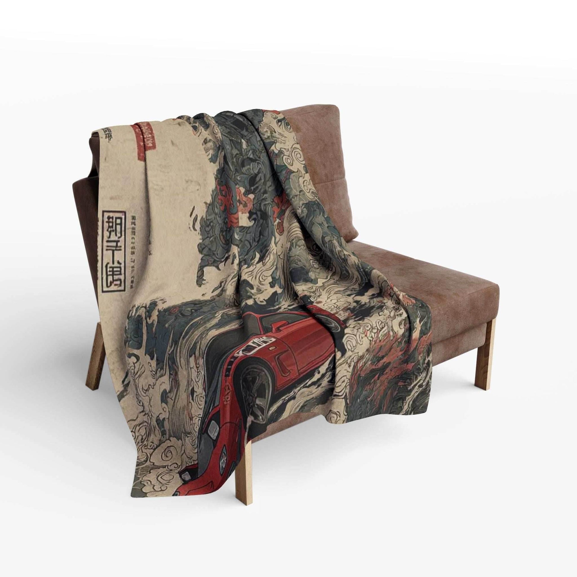 Japanese Art Car Arctic Fleece Blanket, Cozy Throw Blanket, Automotive Decor, Car Lover Gift, Comfortable Bedding, Unique Home Decor - 30'' × 40''