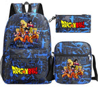 Youth Dragon Ball Backpack Student Shoulder Bag Travel Bag 3-Piece Set