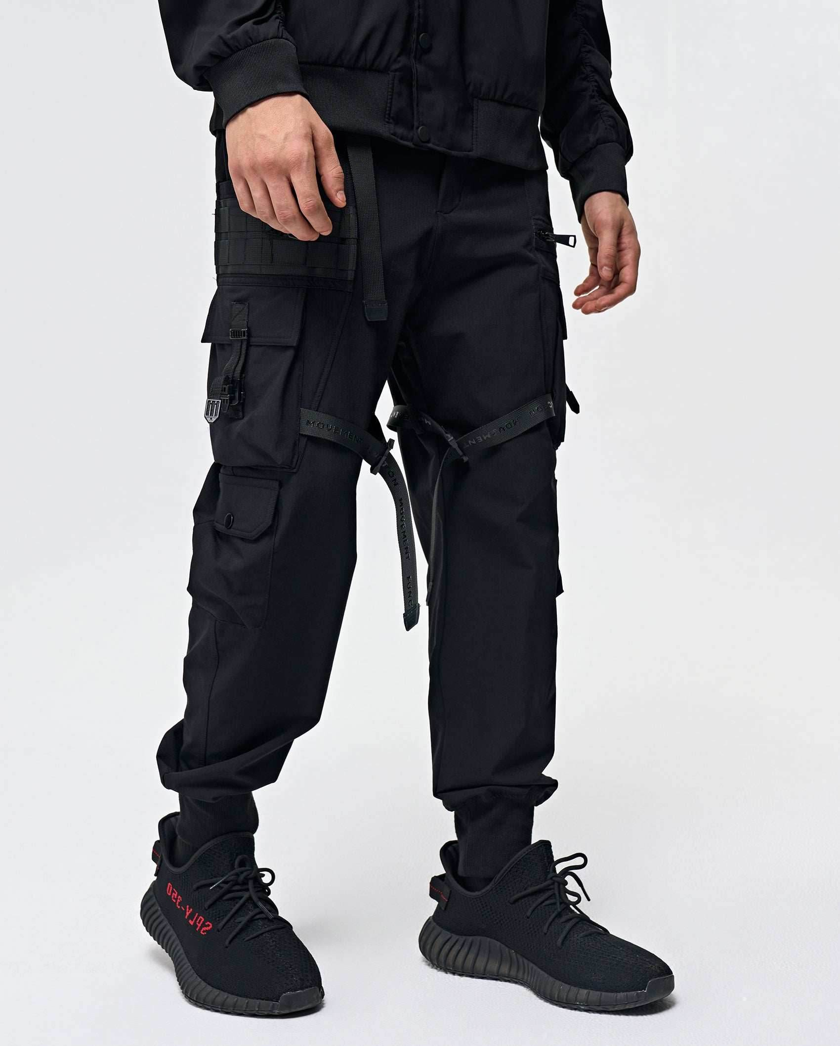 APP172 Black Techwear Pants - Black / S