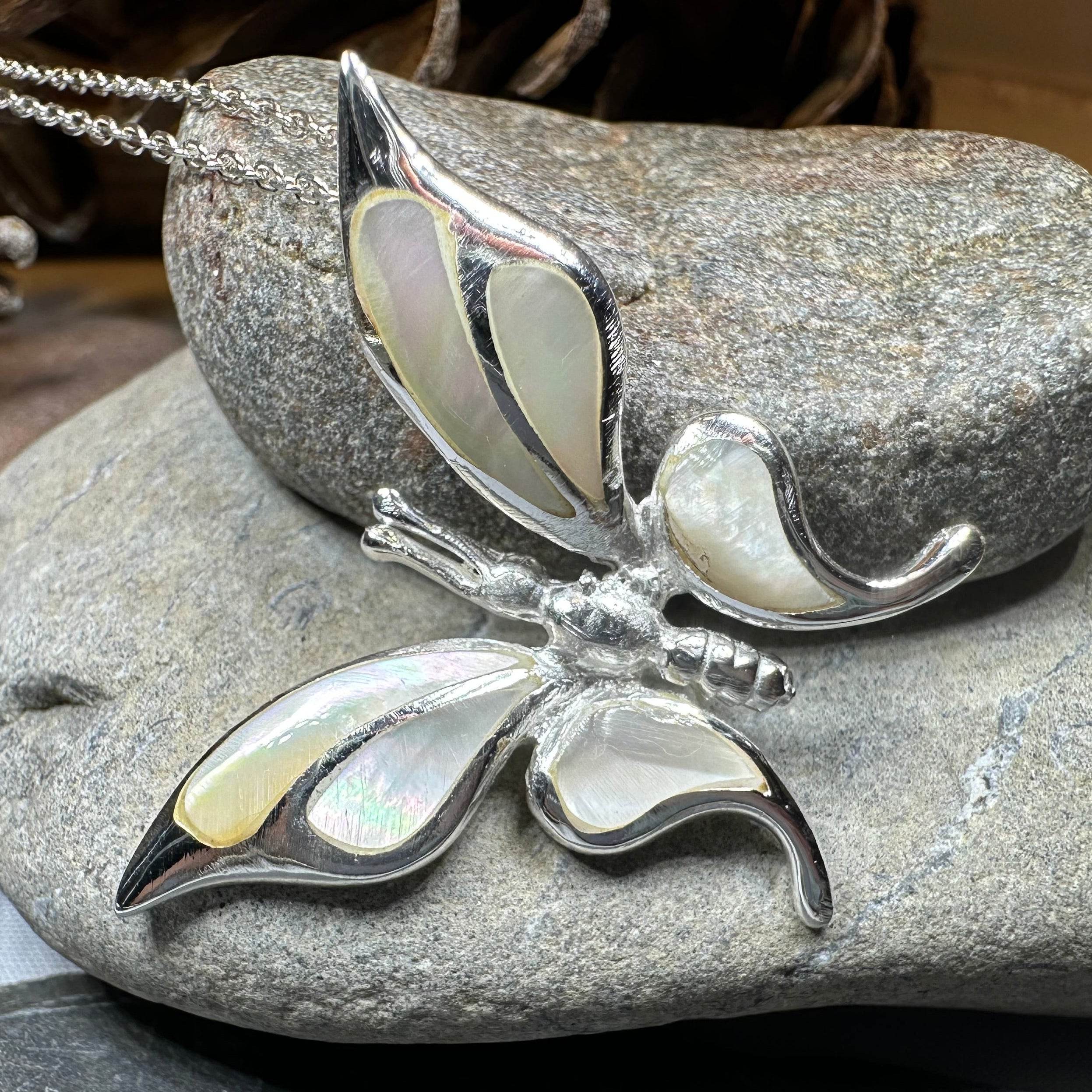 Brooke Butterfly Necklace - abalone shell