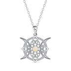 Opal-Encrusted Diamond Celtic Knot Necklace