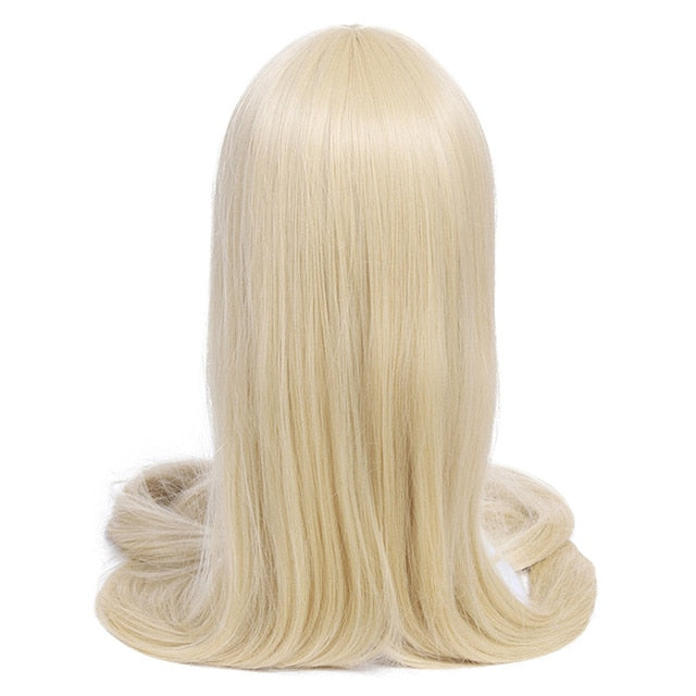 60inch 150cm Long Women Cosplay Wigs 7 Colors Straight Beige Black Blonde Synthetic Hair Perucas Cosplay Wig