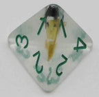 Brave Heart Dice Clear Dice w/ Flowers Foil Green 7-Dice Set Rpg - 