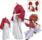 Anime Rurouni Kenshin Himura Kenshin Cosplay Costume Wig Himura Kimono Haori Kendo Outfit Halloween Unisex Classic Uniform Suit