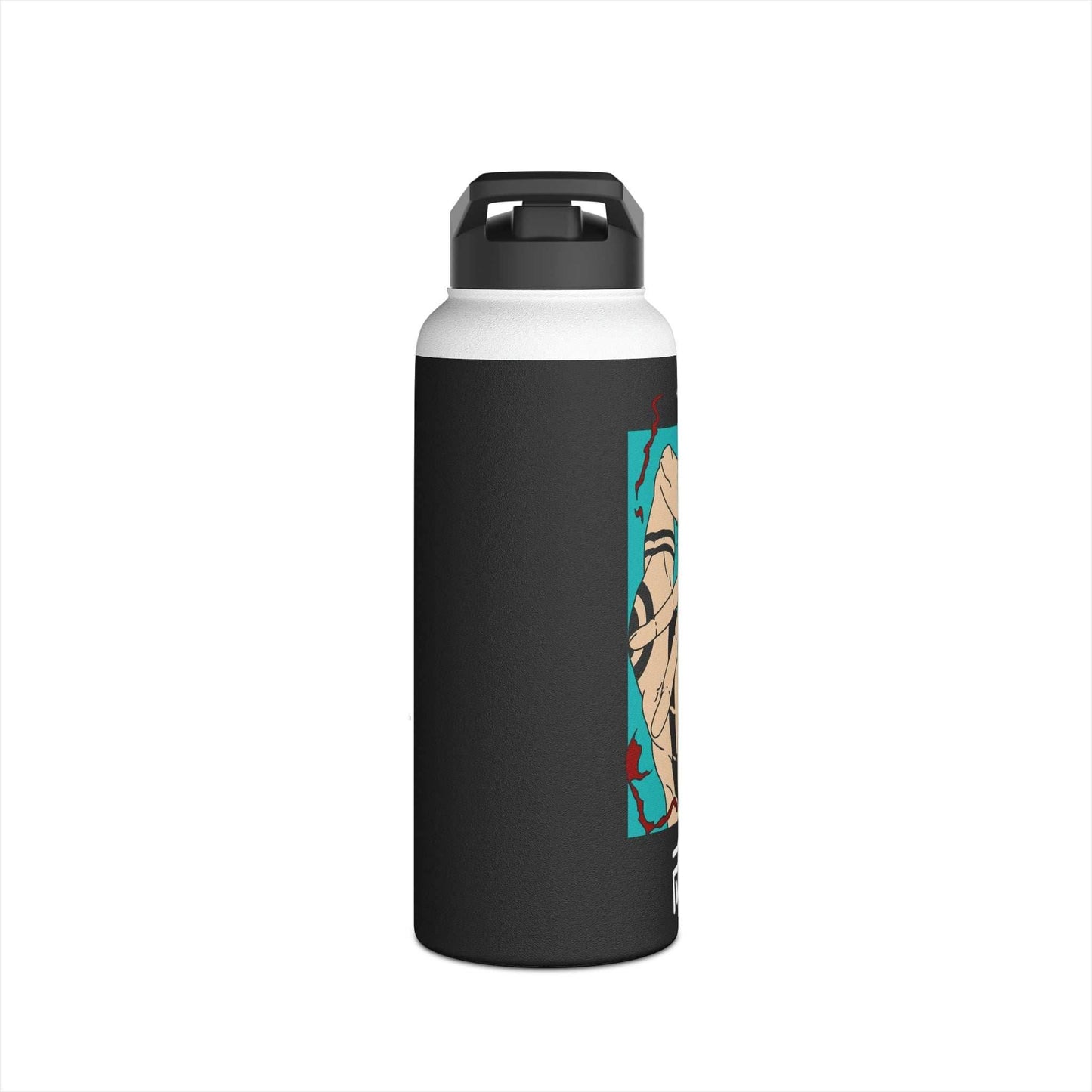 Stainless Steel Sukuna Anime Insulated Water Bottle With Standard Lid - 12oz / Black