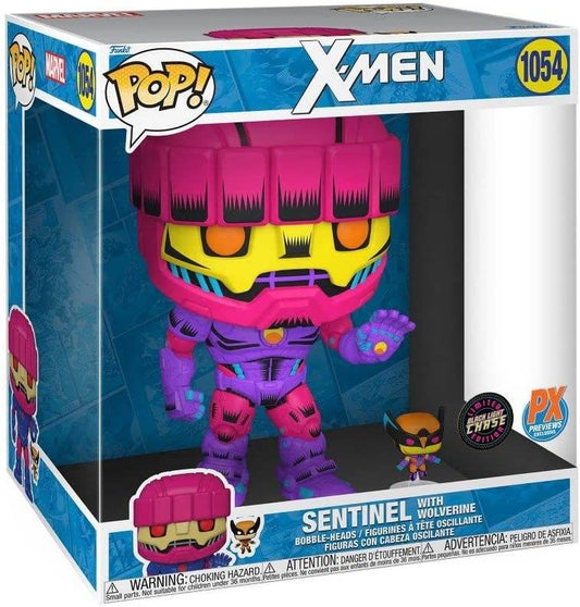 Funko Pop! Jumbo Marvel: X-Men - Sentinel with Wolverine Exclusive Chase - 