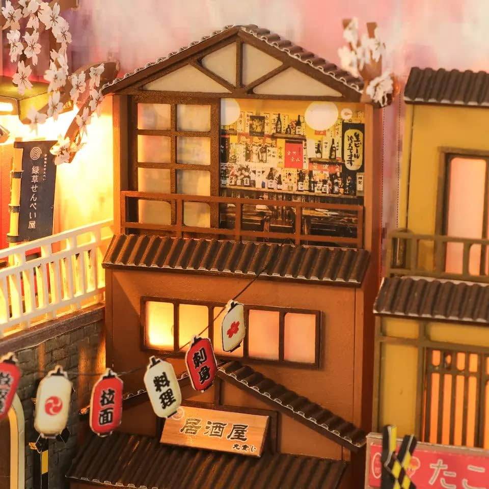 Book Nook Wizardi Miniature - Sakura-Inspired Roombox Kit - 