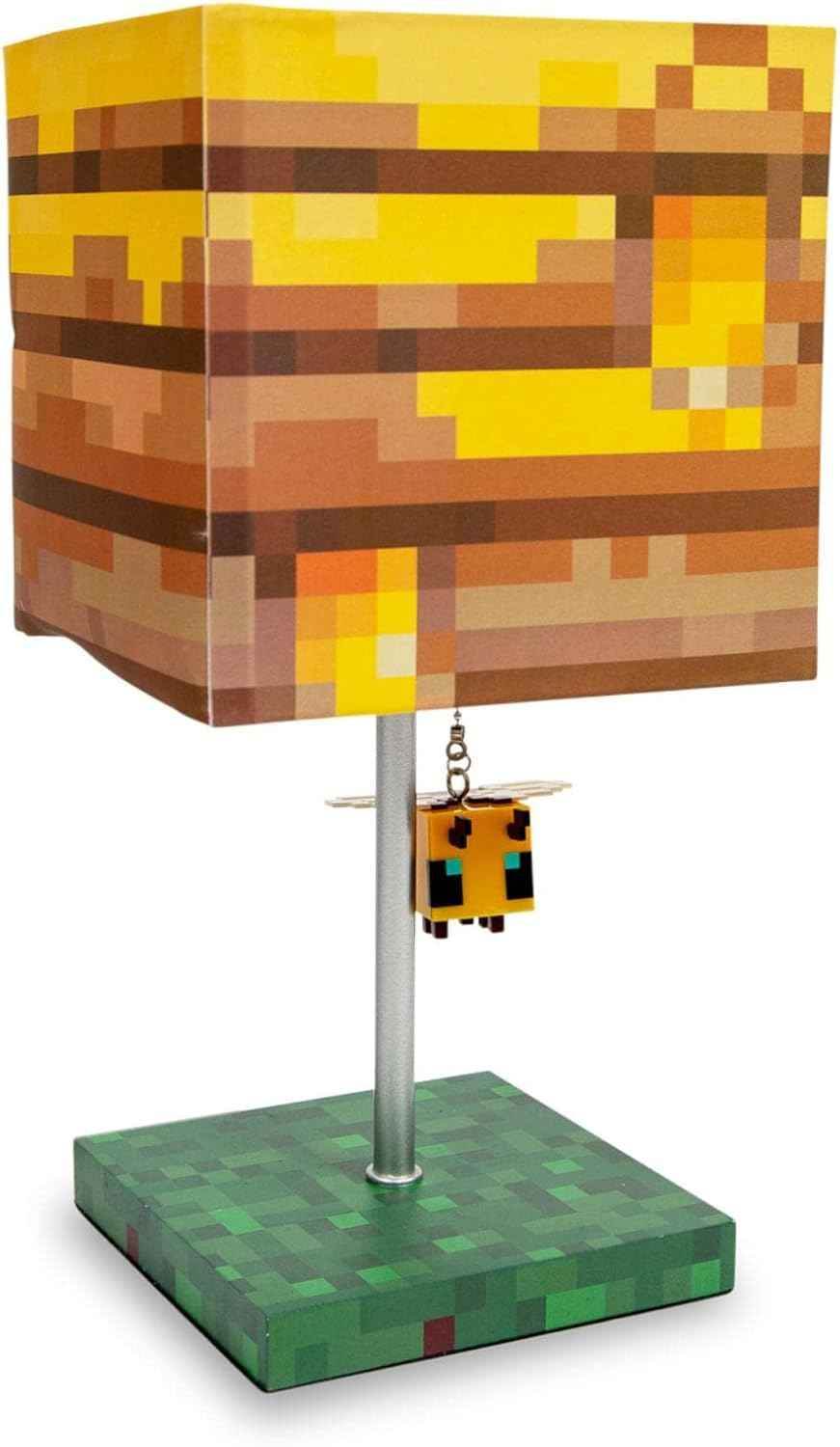 Minecraft Bee Lamp - Yellow Bee Nest Mood Light with 3D Puller | Kids Desk Lamp - 