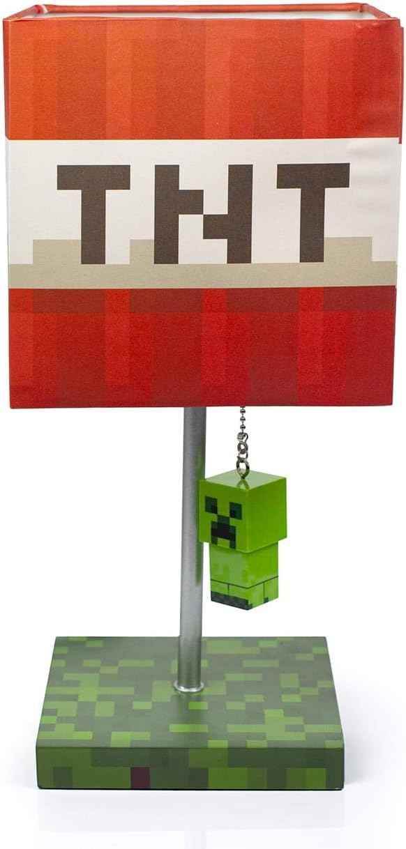 Minecraft TNT Desk Lamp – 14-Inch LED Block with 3D Creeper Puller Light - 
