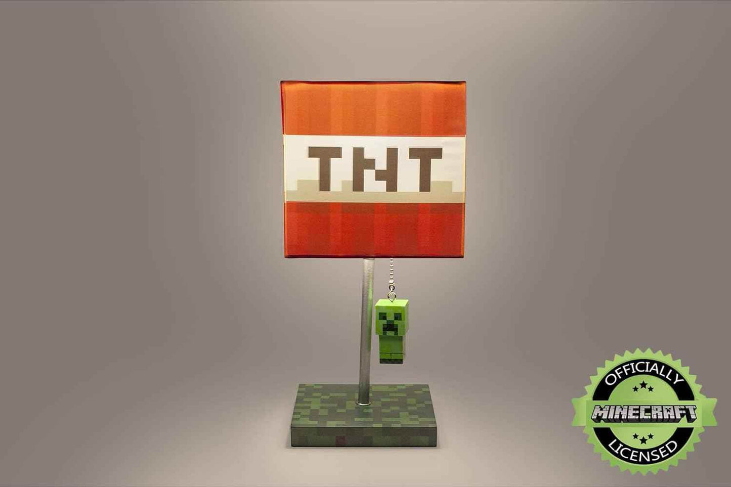Minecraft TNT Desk Lamp – 14-Inch LED Block with 3D Creeper Puller Light - 