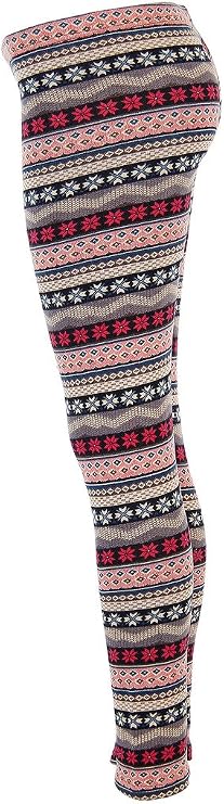 Ugly REINDEER SNOWFLAKES Pattern BLACK WHITE Christmas Leggings