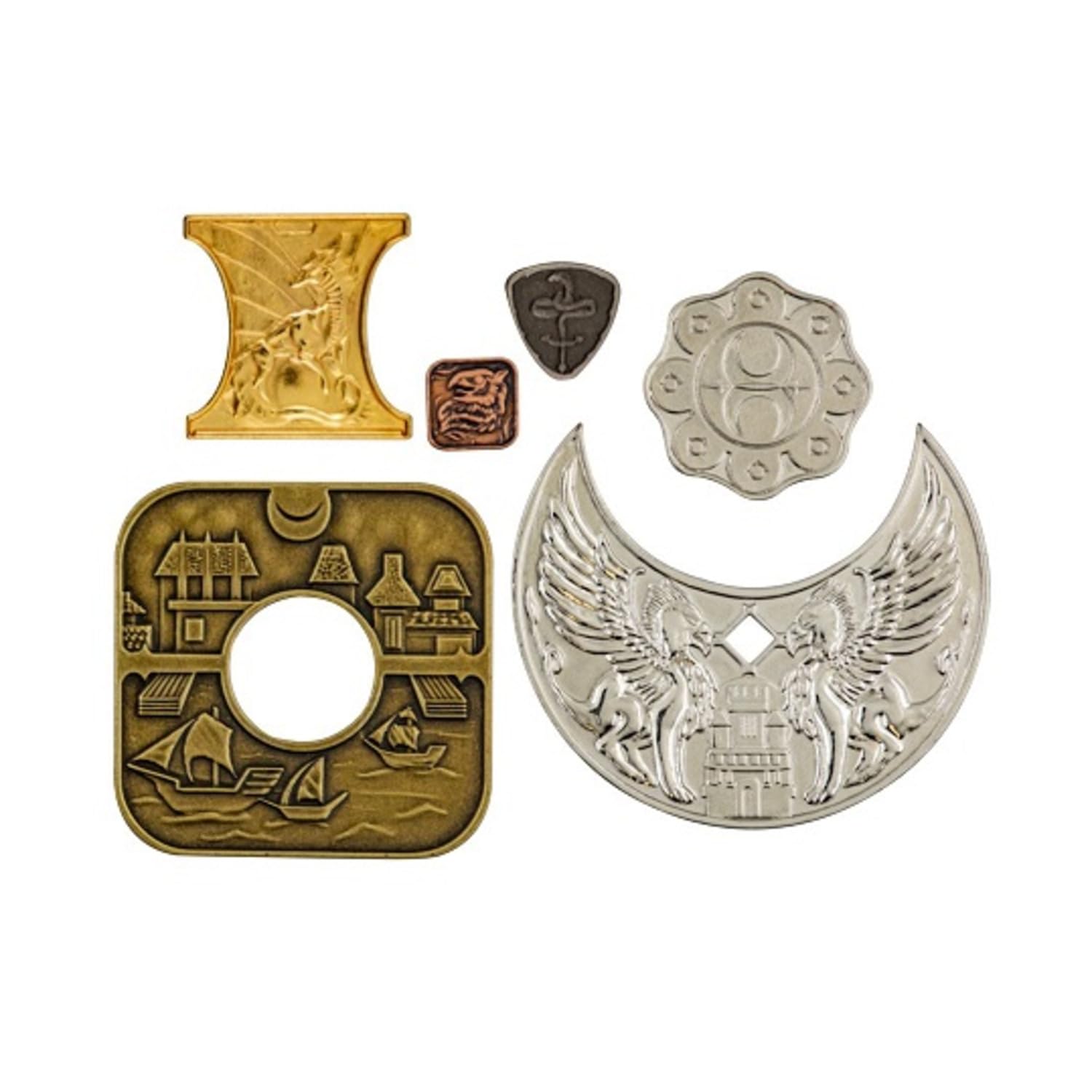 Ultra PRO - Dungeons & Dragons Waterdeep RPG Coins - 15 Cast Metal Faux Coins