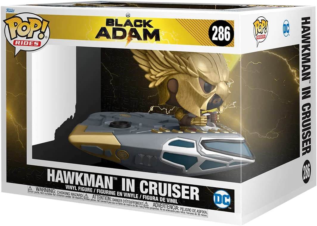 Funko Pop! Rides Super Deluxe: Black Adam - Hawkcruser with Hawkman Vinyl Figure - 