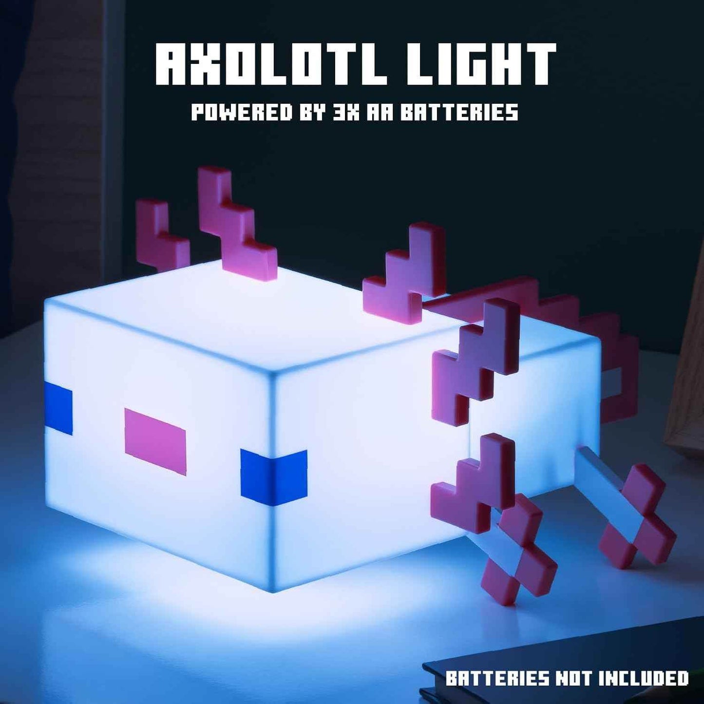 Minecraft Axolotl Light - Color Changing LED Night Lamp for Gaming Desk - 
