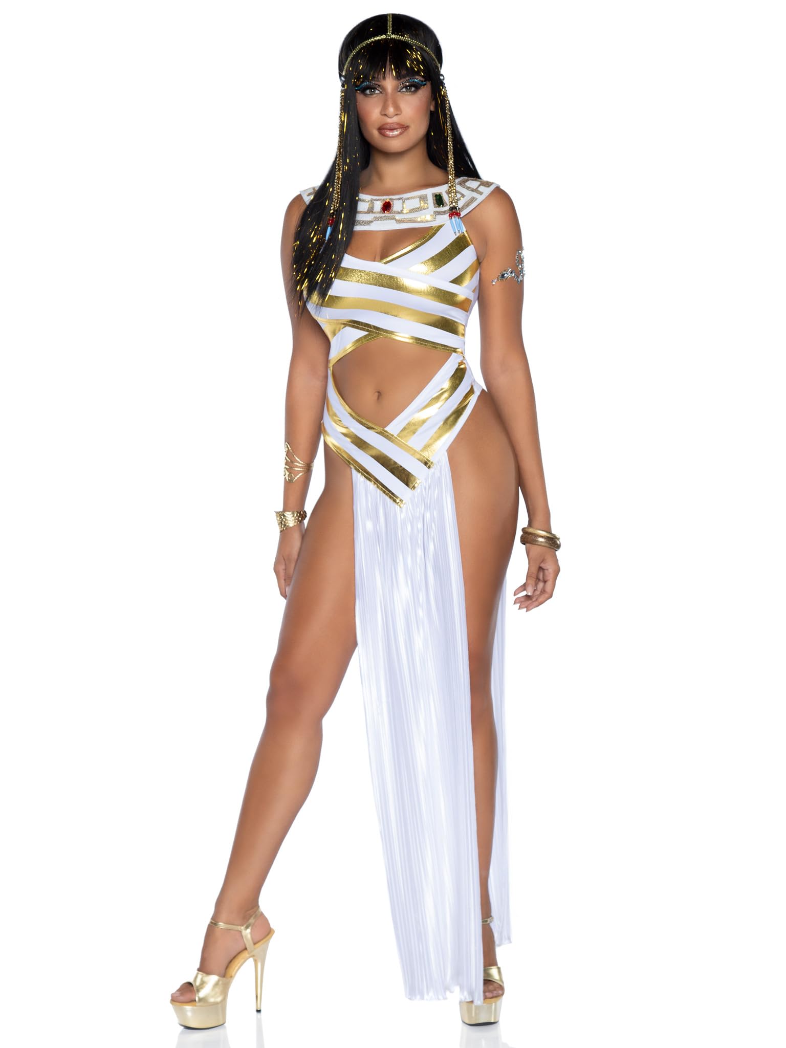 Queen Cleopatra Costume - Women's Egyptian Goddess Outfit with Headpiece