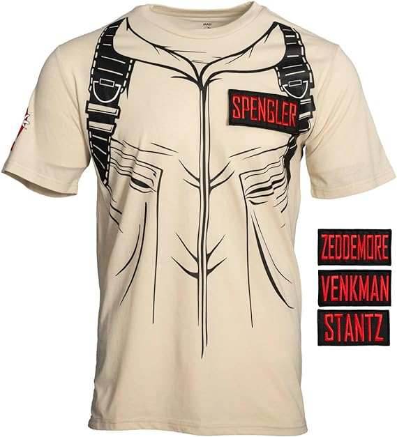 Ghostbusters Costume T-Shirt with Four Interchangeable Name Patches - XS