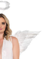 Angel Wings and Halo Costume Accessory Kit - 2 Piece Feathered Set