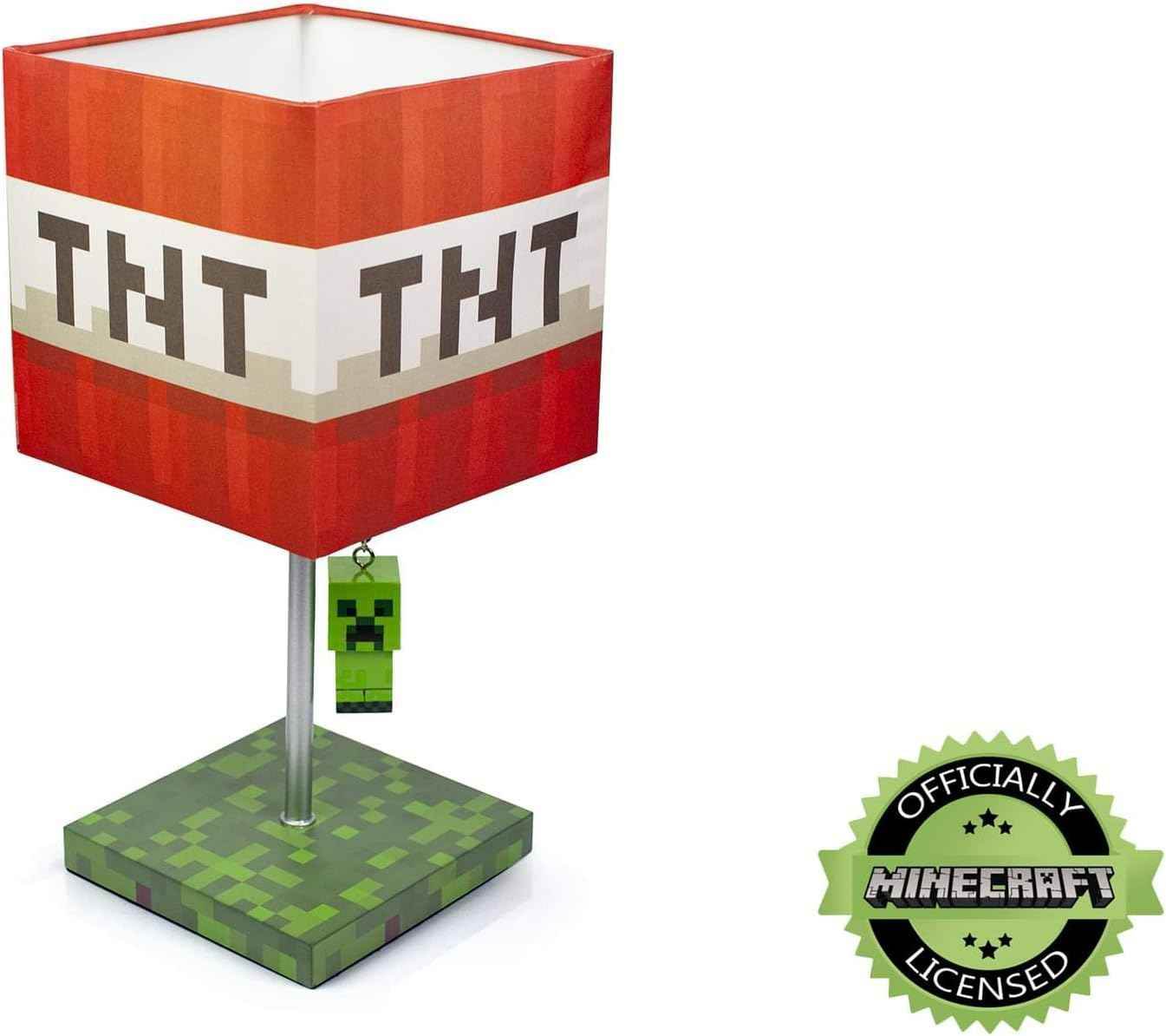 Minecraft TNT Desk Lamp – 14-Inch LED Block with 3D Creeper Puller Light - 