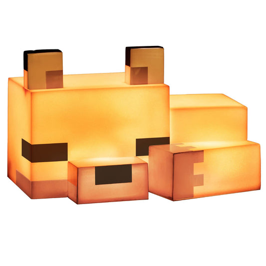 Minecraft Fox Night Light – Paladone Baby Fox Lamp with Soft Orange Glow - 