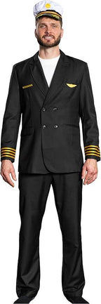 Adult Men's Pilots Uniform Halloween Cosplay Costume Deluxe Set - S