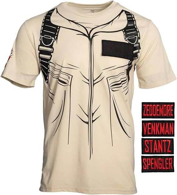 Ghostbusters Costume T-Shirt with Four Interchangeable Name Patches - XS