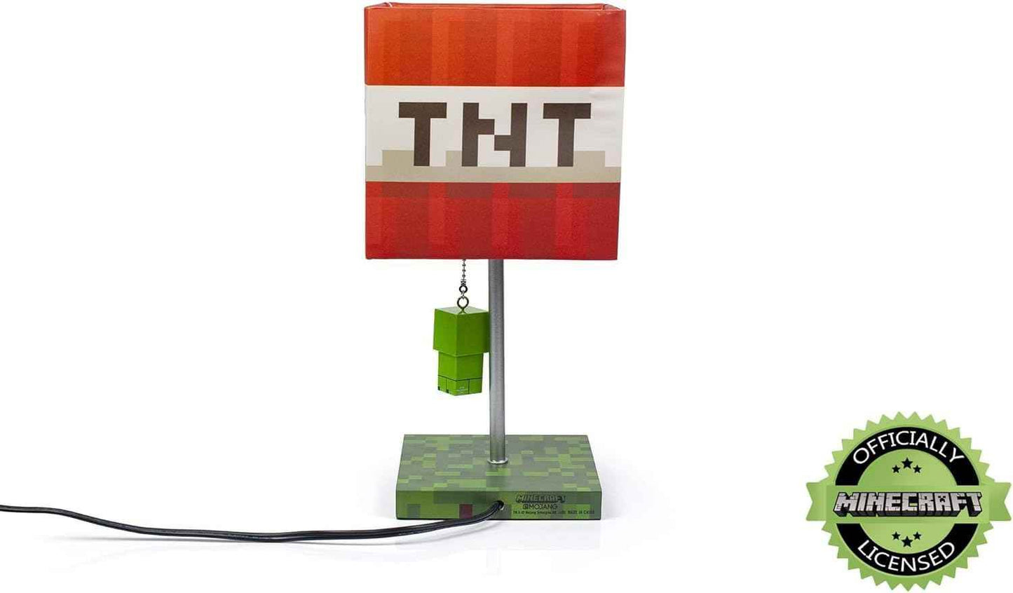 Minecraft TNT Desk Lamp – 14-Inch LED Block with 3D Creeper Puller Light - 