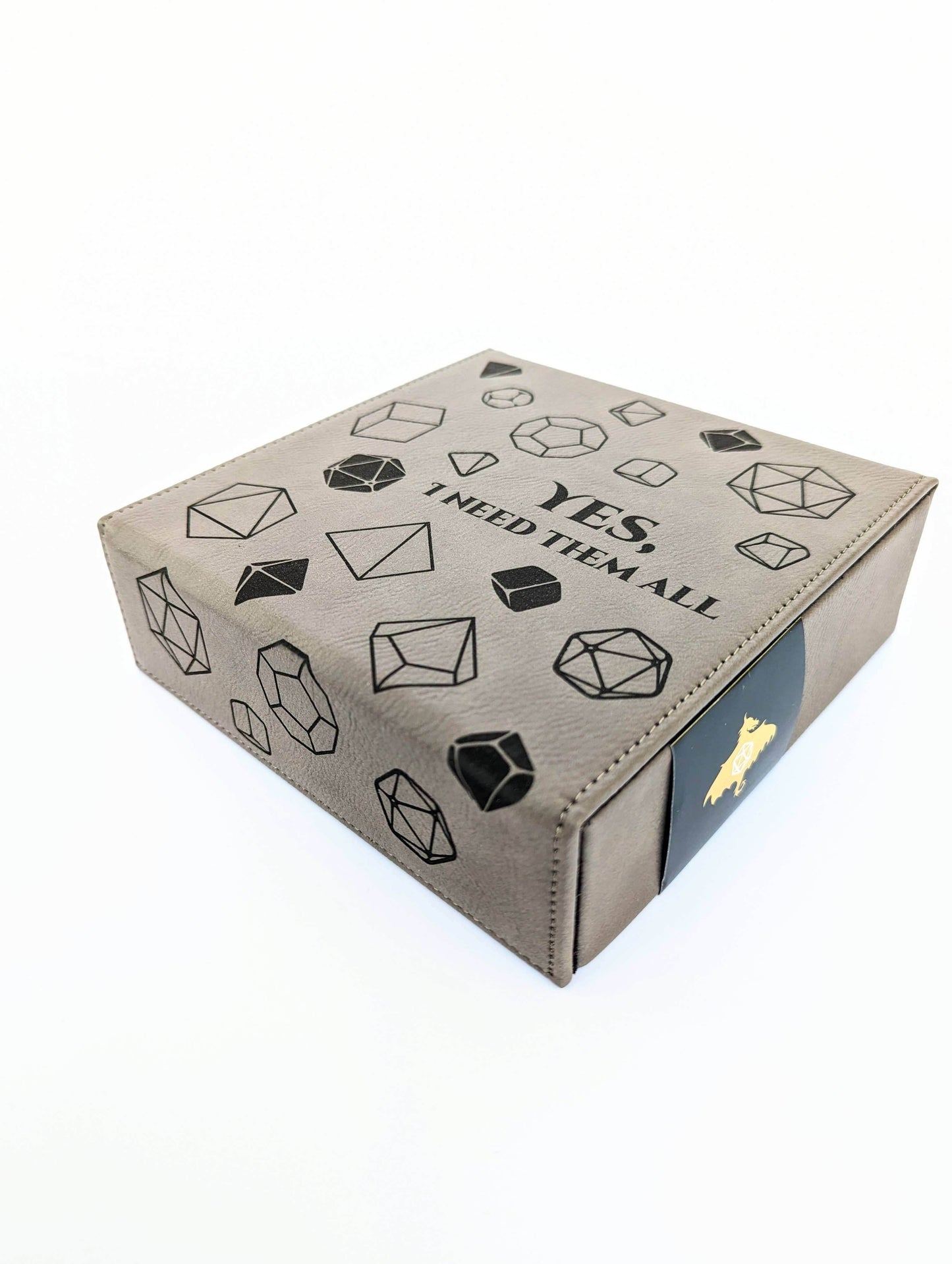 Yes, I Need Them All - D&D - Vegan Leather Dice Box - Grey