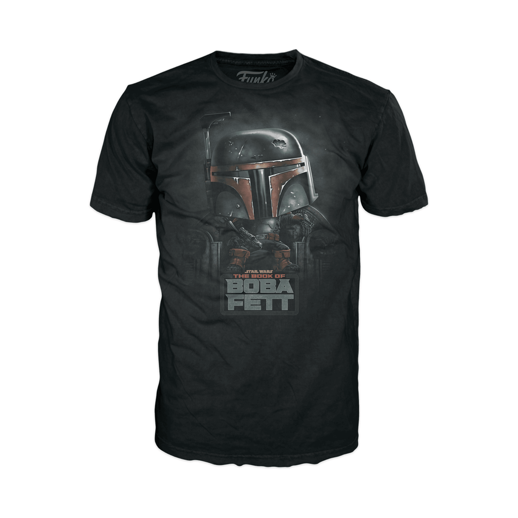 Funko Boxed Tee: Star Wars Book Of Boba Fett - Boba Fett On Throne - M