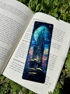 Cathedral Celestial Castle Bookmark - Fantasy Page Marker, Mystical Sky Castle Gift, Unique Book Lover Accessory, Gothic Fairytale Art