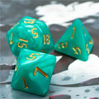 Seafoam Macaron 7-Dice Blend Set w/Gold Numbers - 