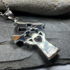 Irish Love Shamrock Claddagh Cross Necklace