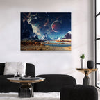Alien Planet Canvas Wall Art, Mars, UFO Decor, Alien Decor, Extraterrestrial Art, Outer Space, ET, Sci-fi, Scifi, Sci fi, Aliens