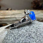 Erline Claddagh Blue Opal Ring