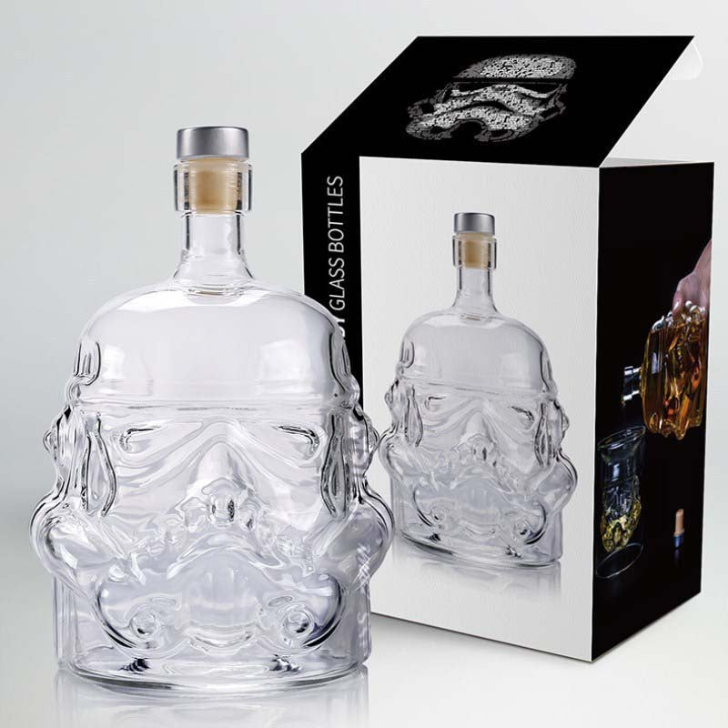 650ml Star Wars White Soldier Glass Jug Storm Trooper Spirit Bottle Empty Crystal Wine Glass Bottle Glass Cup Home Bar Tools