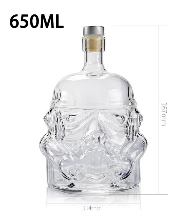 650ml Star Wars White Soldier Glass Jug Storm Trooper Spirit Bottle Empty Crystal Wine Glass Bottle Glass Cup Home Bar Tools