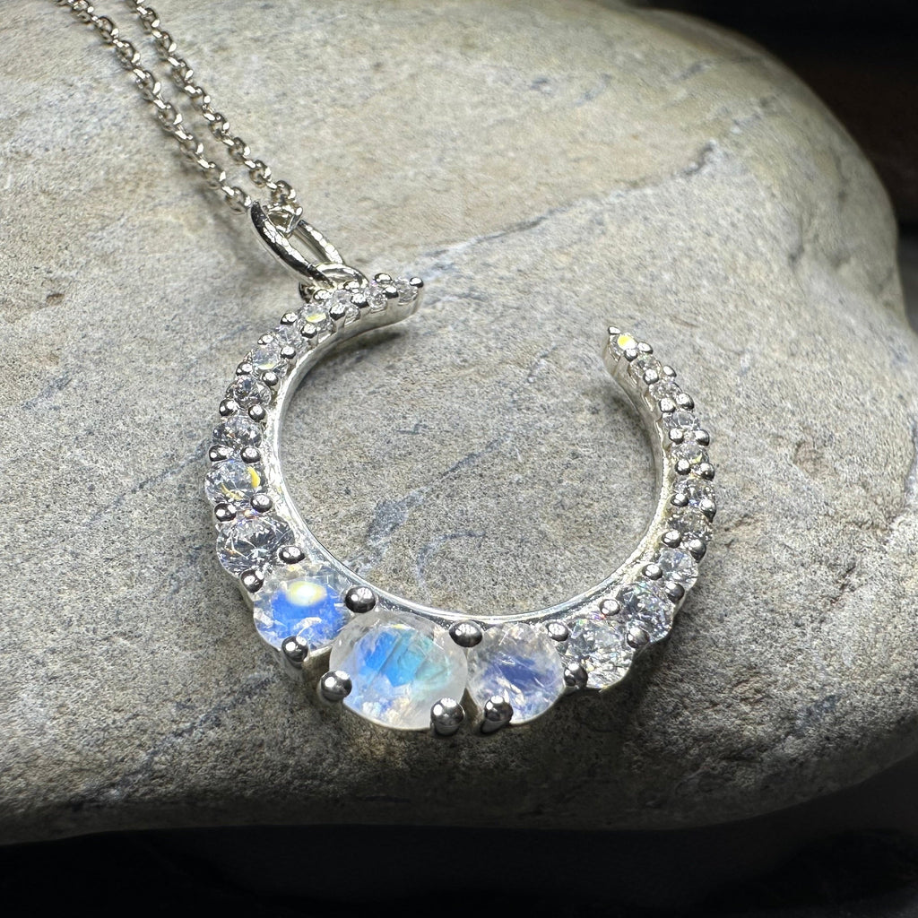 Moonstone Crescent Moon Necklace
